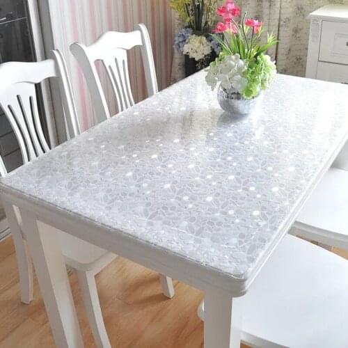 BALLE Transparent PVC Table Cover Clear Plastic Table Cloth Protector Tablecloth Mat Pad Soft Glass for Desk Dining