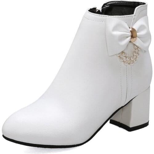 Big Size boots women shoes ankle boots for women ladies boots shoes woman winter Flower metal decorative chain