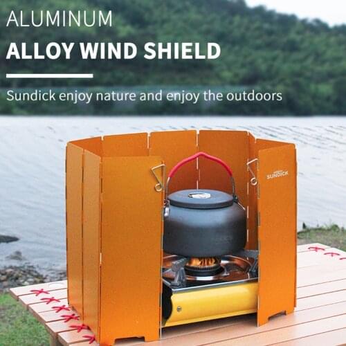12 Plates Aluminum Alloy Foldable Outdoor Gas Stove Windshield Camping Stove Wind Shield Windproof Screen For Picnic