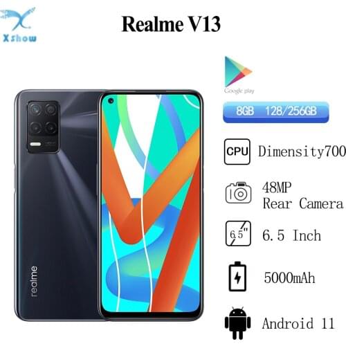 Realme V13 5G Mobilephone Android 11 8GB RAM 128GB/256GB ROM Dimensity 700 Octa Core 6.5" 90HZ Screen 48MP Camera Google play