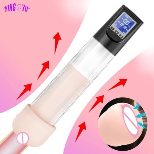 USB Charge Penis Pump Cock Enlargement Erection Device Dick Extender Vacuum Pump Vagina Pussy Male Masturbator Sex Toys for Men