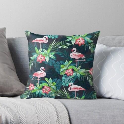 Bright Flamingos Throw Pillow Cushion Cover Polyester throw pillows case on sofa home living room car seat decor 45x45cm