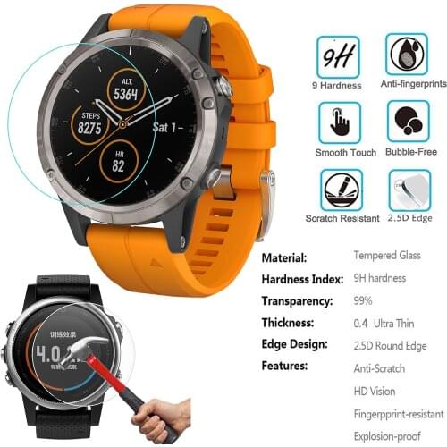 Protective Film for Garmin Fenix 5 5s 5X 6 6s 6X Pro Tempered Glass Screen Protector Film Foil scratch proof Smart accessories