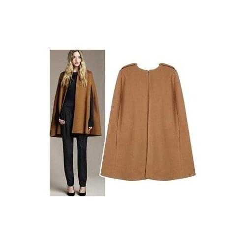Free Post Mail Shipping Women Woolen Cloak, Classic Concise Design O-neck Cloak