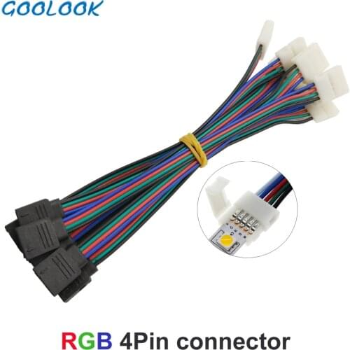 10pcs 4pin 10mm RGB LED Strip Connector Free Welding Connector for 5050 SMD RGB LED Strip Connector accessory