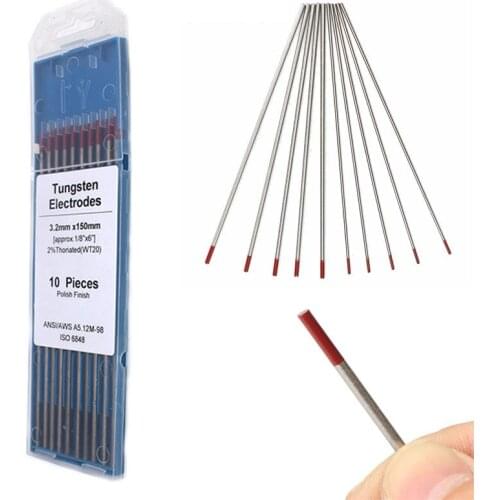 10pcs/set WT20 3.2mm 2.0% Tungsten Electrode Professional Tig Rod Lanthanated for Tig Welding Machine