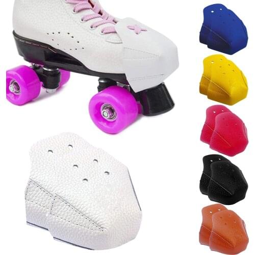 2PCS Quad Roller Skate Toe Guard Cover Protector Skating Sliding Front Cover Accessories Women Girls Colorful Mircofiber Leather