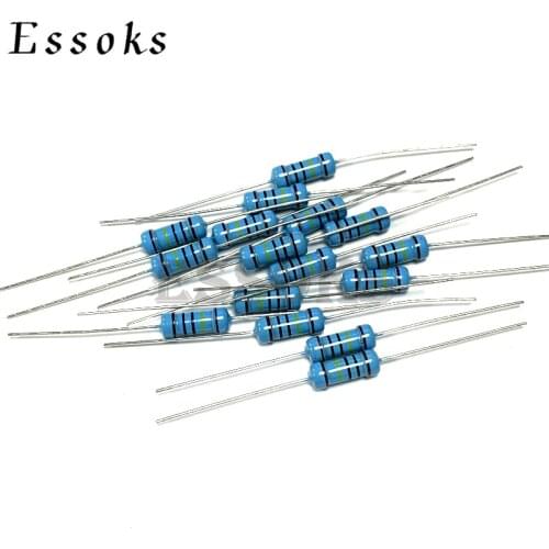 20pcs 1W Metal film resistor 1% 1R ~ 1M 2R 10R 22R 47R 100R 330R 1K 4.7K 10K 22K 47K 100K 330K 470K 1 2 10 22 47 100 330 470 ohm