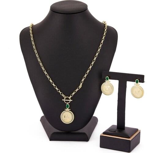 2021 Jul hot selling accessories wedding jewelry set for women Coin jewelry with Brave cock Necklace Bracelet