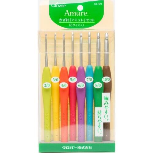 43-321 set of Japan clover Amure Crochet hooks 8pcs NO.2/3/4/5/6/7/8/10