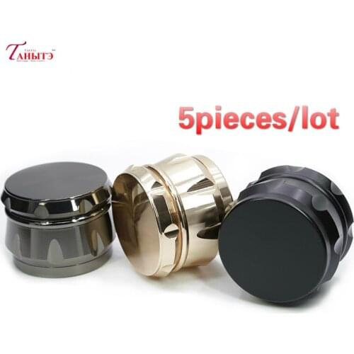 5Pieces/lot 63mm The Super Good Quality 4 Levels Herb Grinder Weed Zinc Alloy Diamond Shape Chamfer Side Concave Super Shredder
