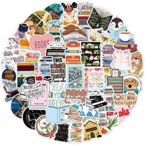 50PCS I Love Reading Cartoon Stickers Cut Best Friend Gifts DIY Funny Kids Scrapbooking Decals Laptop Graffiti Sticker Pack