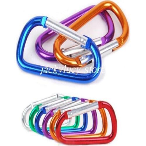 Free Shipping 80MM D Type Carabiner Durable Climbing Hook Aluminum Keychain Camping Accessory Fit Outdoor Sport Top Quality