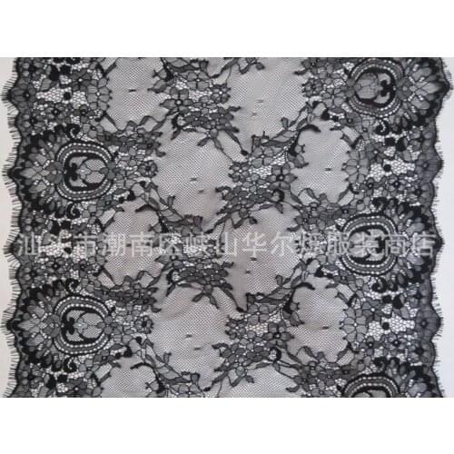 FREE SHIPPING superb 40cm wide 3 yards per piece non-elastic eyelash lace trim , XERY0112L