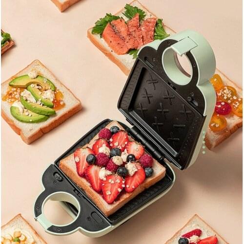 Household mini no oily smoke waffle maker adjustable thermostat donut sandwich electric baking pan fashion kitchen tools