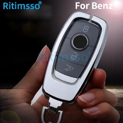 Zinc Alloy + Tpu Car Remote Key Case Shell For Mercedes Benz E Class W213 E200 E260 E300 E320 Protective Key Cover Fob Holder