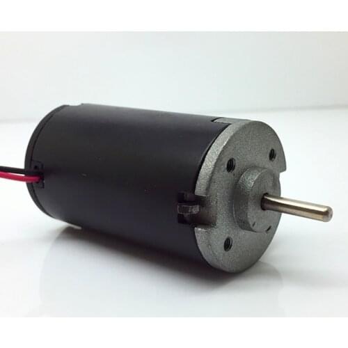 Round Shaft Permanent Magnet DC Motor 12V 7785rpm Carbon Brush Motor High Torque Seven-pole Inner Rotor Shaft Diameter 3mm