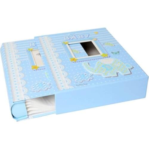 200'lük 10x15cm Blue Boxed Baby Photo Album