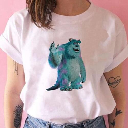 Monsters University Oversized T-shirt Ladies Cute Print Ropa Aesthetic Summer Clothes Casual Streetwear Spain Fashion Camiseta