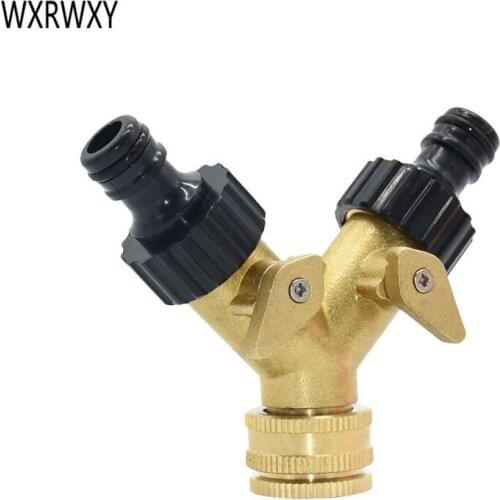G1/2 G3/4 Y-Connector Brass garden hose splitter copper 5/8" garden tap 2 way taps water connector 1pcs