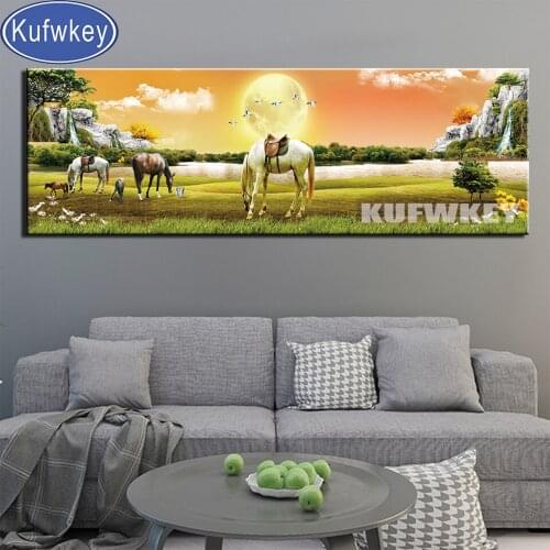 Full square round drill diy 5d diamond painting horse landscape diamond mosaic cross stitch diamond embroidery Fairyland decor