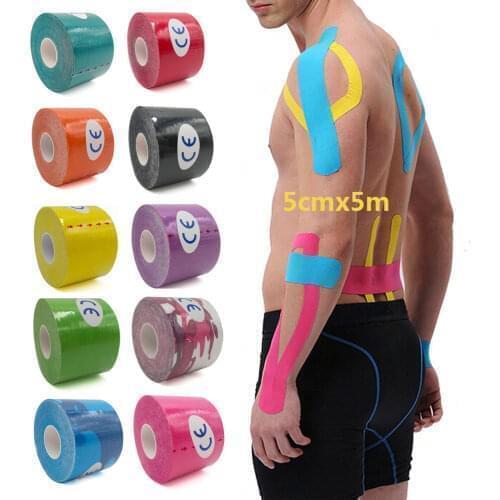 Kinesiology Tape Muscle Bandage Gym Sports Kneepad Elastic Adhesive Strain Injury Tape Knee Muscle Protector Pain Relief Stikers