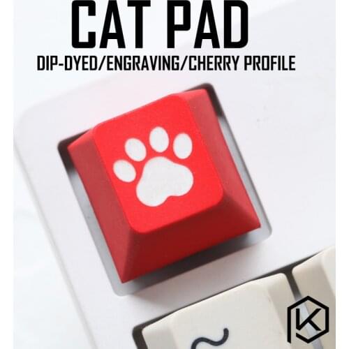 Novelty cherry profile dip dye sculpture pbt keycap for mechanical keyboard laser etched legend cat pad r1 1x black red blue