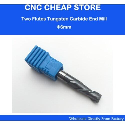 3PCS HRC55 two 2 flutes for aluminum Steel End Mill / milling cutter 6*6*15mm OVL 50MM CNC Milling Cutter NANO Coated