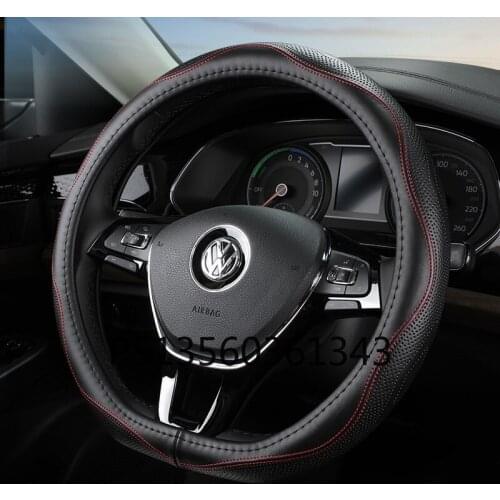Leather steering wheel cover For Volkswagen Passat polo golf car grip cover