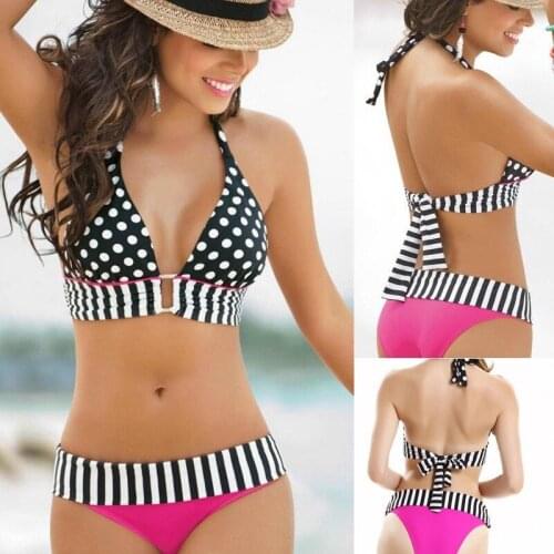 Sexy High Waist Bikini Swimwear Women 2021 New Push Up Swimsuit Bikinis Set Print Dot Bathing Suit Female Biquini Brazilian L