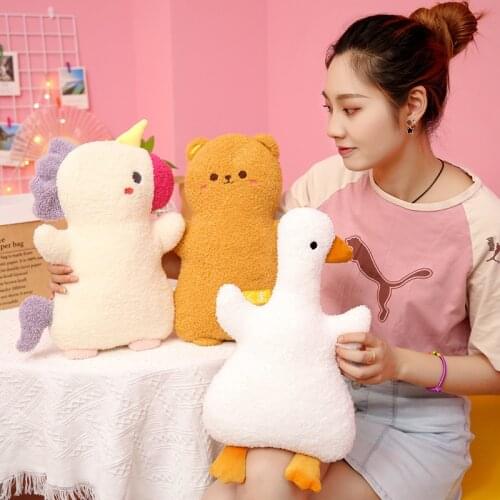 Cartoon Unicorn Pink Pig Teddy Bear Animal Plush Stuffed Pillow Crossing Plush Toys Chair Cushion Home Decoration Birthday Gifts