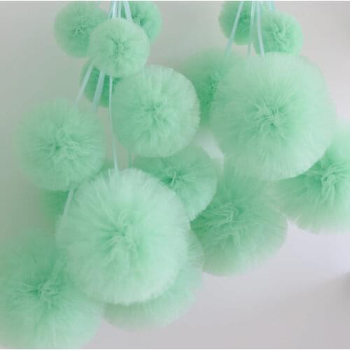 12 tulle pom pom set / wedding party decorations pom poms mint colour 20cm and 30cm