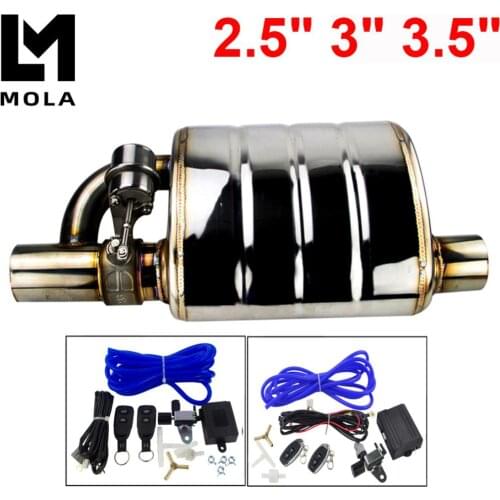 Stainless Steel 2.5" 3" 3.5" IN/OUT Tip On Single Exhaust Muffler Dump Valve Exhaust Cutout with Wireless Remote Controller Set