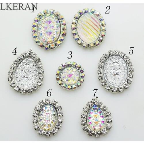 New 10pcs Shiny Resin Rhinestone Button Glamour Wedding Invitation Center Embellishment Decoration