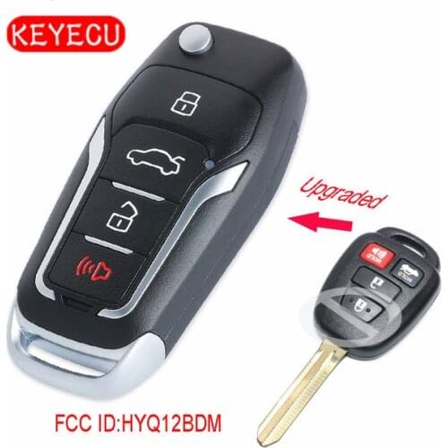 Keyecu Upgraded Flip Remote Car Key Fob for Toyota RAV4 Camry Corolla 2014-2016 314MHz H Chip FCC ID: HYQ12BDM
