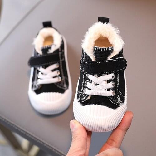 Toddler Boy Walking Shoes Winter Thicken Velvet Warm Newborn Shoes Soft Bottom Breathable Brand Infant Kids Casual Baby Sneakers