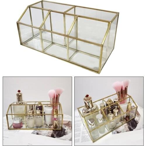 Makeup Organizer, Clear Cosmetic Storage Display Case with 5 Compartments, For Jewelry, Makeup Brushes, Lipsticks