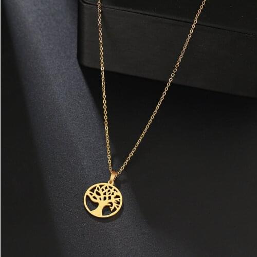 316L Stainless Steel Necklace Life Tree Trendy Charms Necklaces Pendant Accessory Making For Man Women Jewelry Gifts