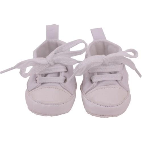 8cm Doll Canvas Shoes Baby Doll Shoes White Solid Colors Shoes