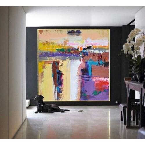 After Jane European Modern American Small Nordic Thick Purple Yellow Abstract Painting Restaurant Entrance Hallway Living Room D