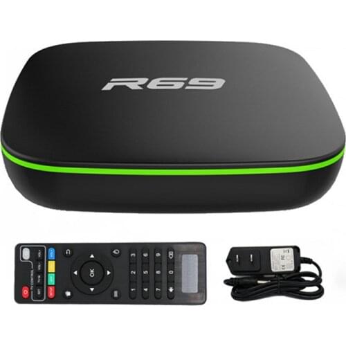R69 Smart Set Top TV Box 4K 1080P High Definition Quad-Core 2.4G WiFi Support 3D Movie Android Media Player