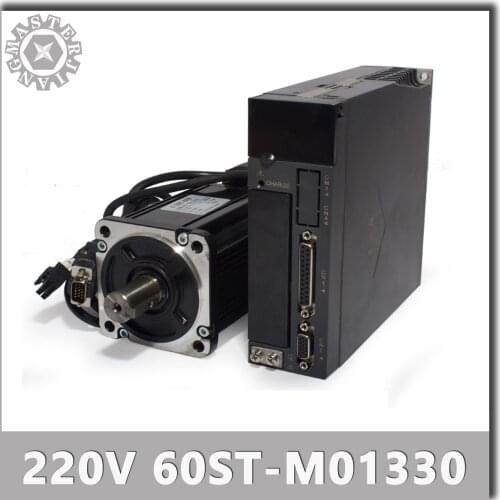 AC Servo Motor 220V 400W 60ST-M01330 H2N-15A Driver 1.27N.M 3000RPM Permanent magnet Single-Phase ac Servomotor