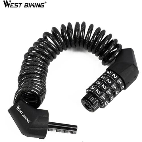 Padlock Bicycle Anti-theft Password Helmet Lock with Steel Cable Mini Burglar Kick Scooter Bike Accessories for Motorcycle, MTB