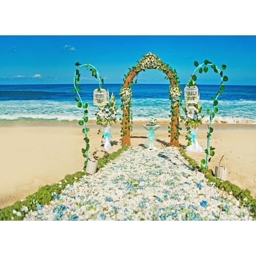 VinylBDS Beach Wedding Theme Photography Backdrops Petals Road photo Background Photography Backdrop