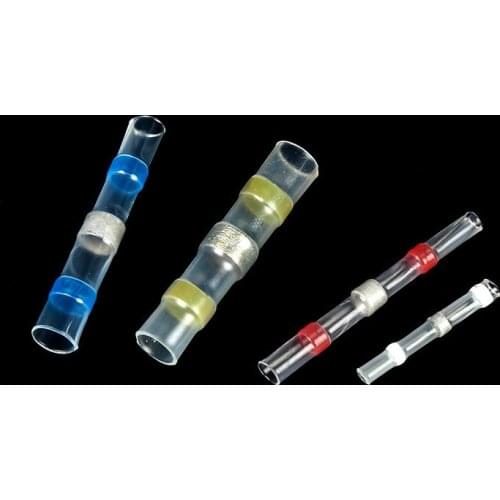 10 / 20 / 30pcs Waterproof Welding Sealing Sleeve Heat Shrinkable Butt Wire Connector Cable Joint Tin Plated Terminal 26-10awg