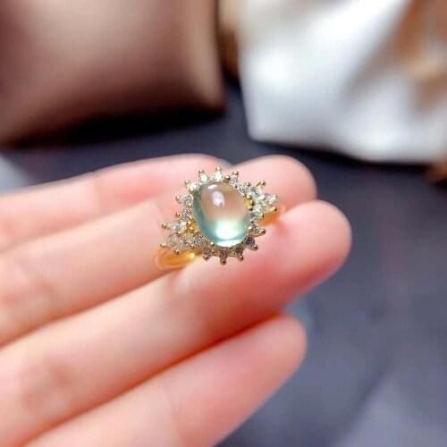 High Quality Natural Grapevine Gemstone Ring S925 Pure Silver Fine Fashion Wedding Jewelry for Women Free Shipping MeibaPJFS