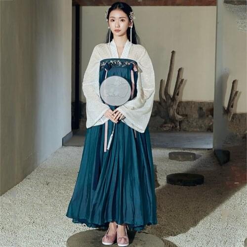 Full Chest Hanfu Skirt Hanfu Women Classical Dance Costume Festival Clothing Summer Fairy Hanfu Dresses Festival Outfit SL5264