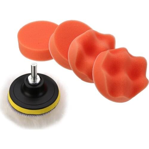 7pcs 3 Inch Waxing Sponge Buffer Polish Pads M14 Drill Adapter Kit Car Polishing Pads Mayitr