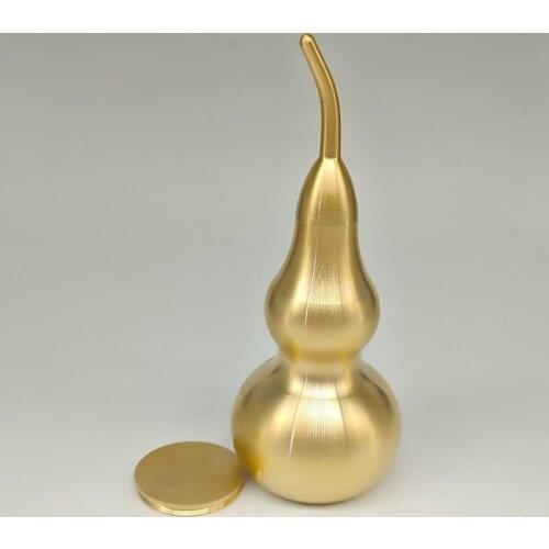 Antique Solid Brass bottle gourd Miniature Figurines Retro Copper Animal Tea Pet Desktop Ornament Decor Crafts Keychain Pendants