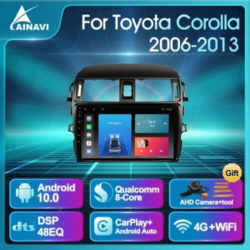 Car Radio Android 10.0 QLED Screen For Toyota Corolla 2006-2013 E140/150 Auto Stereo Multimedia Navigation GPS Carplay NO 2 din